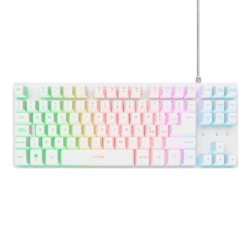 GX 833W Thado Tastiera Gaming TKL Italiano QWERTY, Design Compatto più Piccolo del 20%, Cavo USB 1,8 m, Anti-Ghosting, LED Keyboard USB a Membrana per PC Laptop, Bianco - Tastiera gaming - Immagine 6