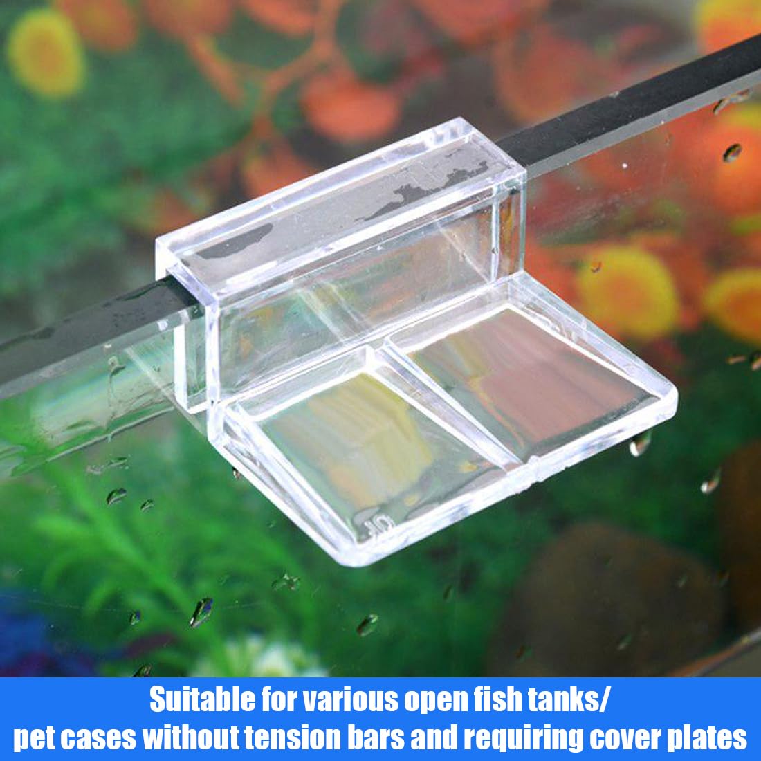 10 Clips Transparentes para Acuario, Clip Cubierta de Vidrio, Tanque de Peces Tapa de Vidrio Soporte, Acrílicos Universales para Acuarios sin Marco