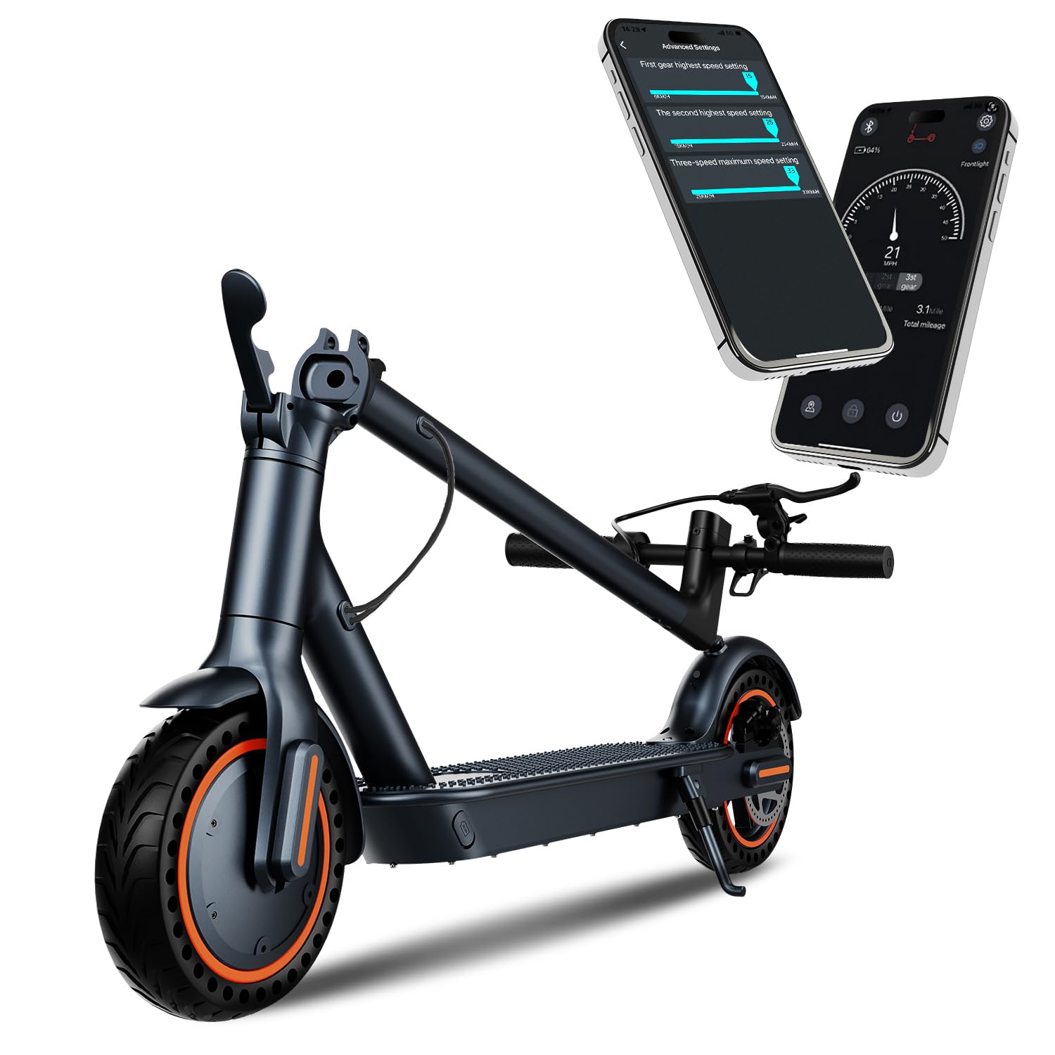 QnQ Electric Scooter, Powerful 500W/1500W Peak Motor, Max12/28/35Miles Long Range, Top Speed 15.5/19/22MPH, 8.5"/10" Tires, E Scooter for Adults and Teens