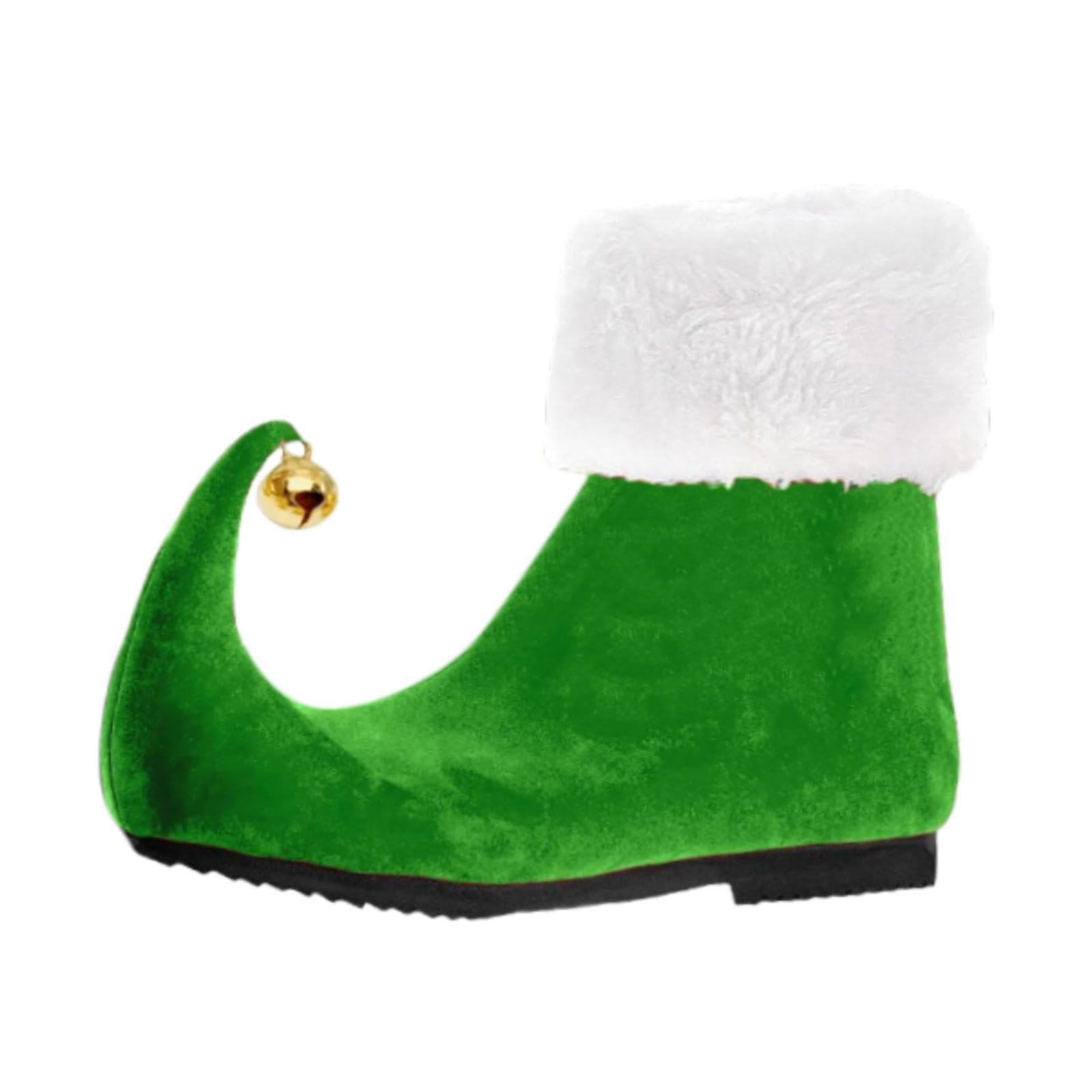 kowaku Christmas Elf Shoes for Adults Comfortable Funny Elf Boots Footwear, Green, 46