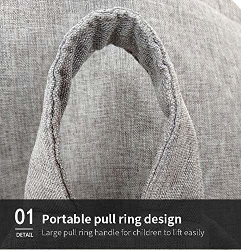 Miniatura 4 de Funda para puf para niños y adultos, funda resistente con cremallera, puf, bolsa de puf de almacenamiento con cremallera (sin relleno) para