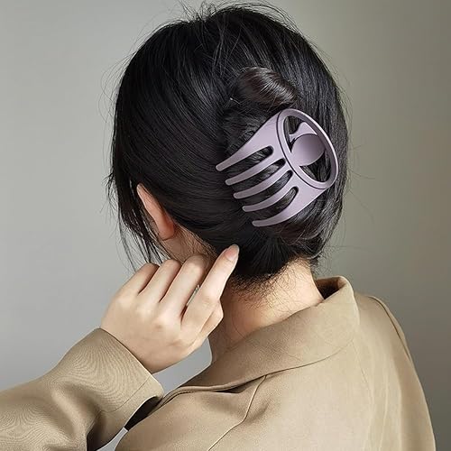 Miniatura 6 de 6 pinzas planas de cocodrilo para el cabello, pinzas de pelo curvadas francesas de 2.95 pulgadas, volumen mate, fuerte sujeción de plátano, pinzas