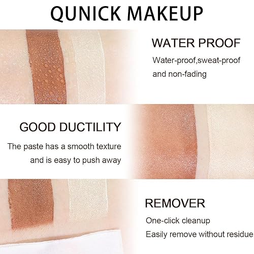 Miniatura 6 de Kaely Kit de 2 resaltadores de contorno en crema, paleta bronceadora para contornos de mejillas, imprimación, maquillaje facial ilumina y sombra,