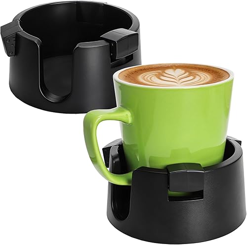 Paquete de 2 portavasos antiderrames, soporte adhesivo para tazas de escritorio, soporte ajustable de plástico para bebidas para escritorio,