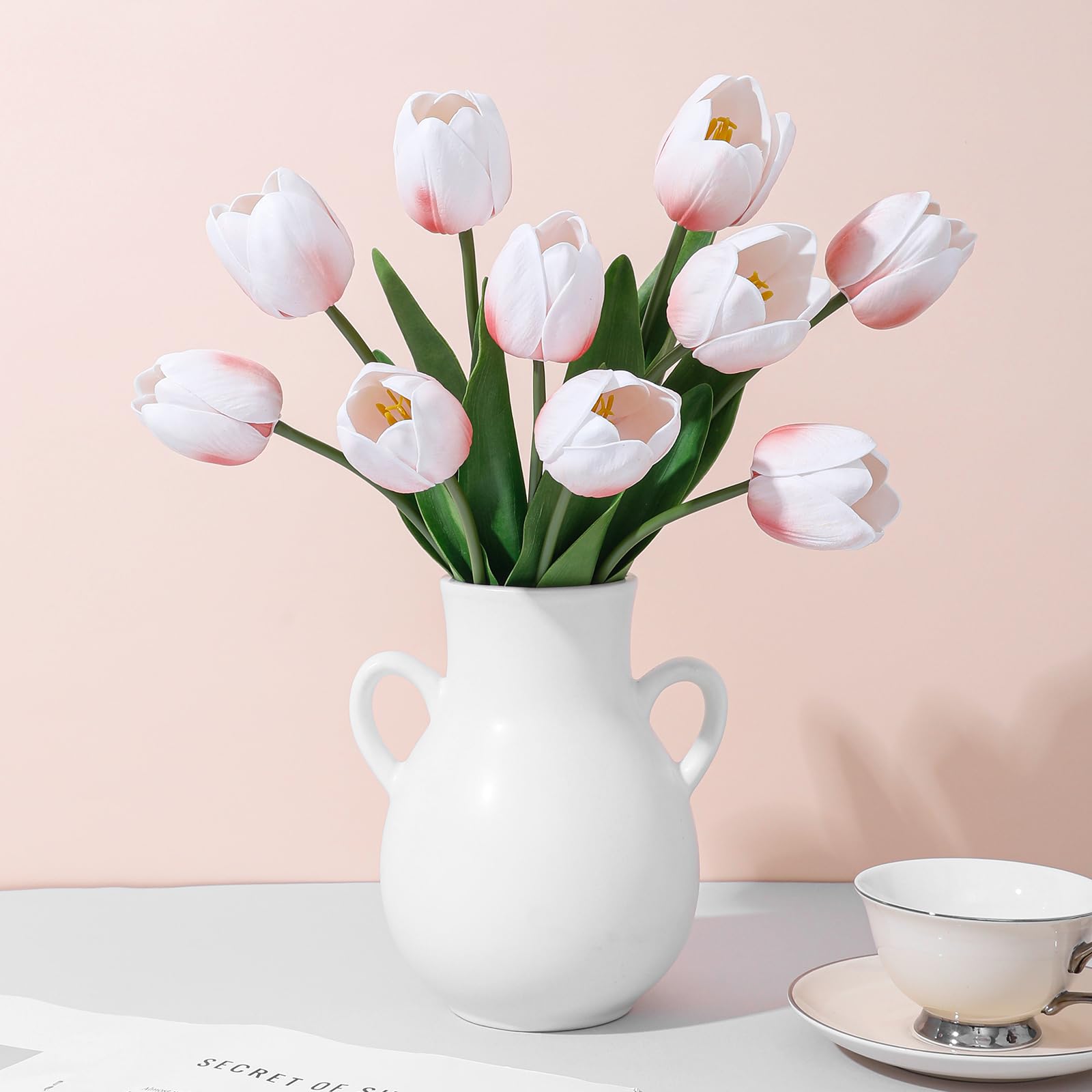 LILUYTO Blush Pink Fake Tulips