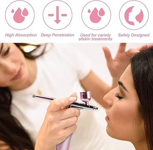 Miniatura 2 de Airbrush-Kit Compresor de aerógrafo inalámbrico recargable con kit de pinturas de 24 colores para peluquería, arte de uñas, maquillaje, pintura de