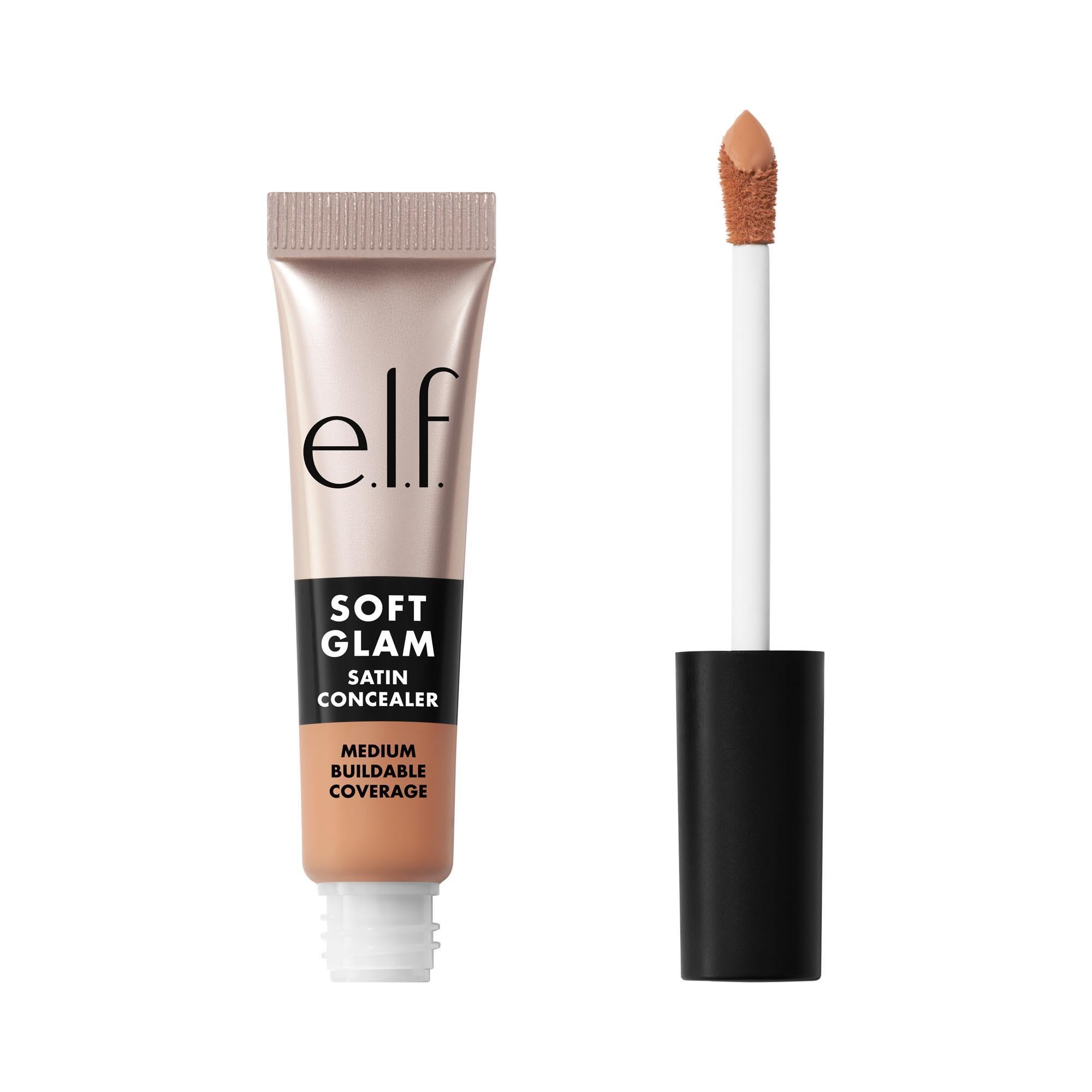 e.l.f. Soft Glam Satin Concealer, mittlere Deckkraft für Unreinheiten und Augenpartie, setzt sich nicht ab, langanhaltend, vegan und tierversuchsfrei, 35 Medium Cool