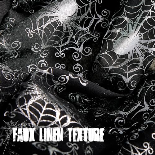 NICETOWN Black Gothic Sheer Curtains for Halloween, Grommet Spider Web Foil Print with Light Filtering Drapes for Horror Theme Room, W52 x L96, 2 Panels