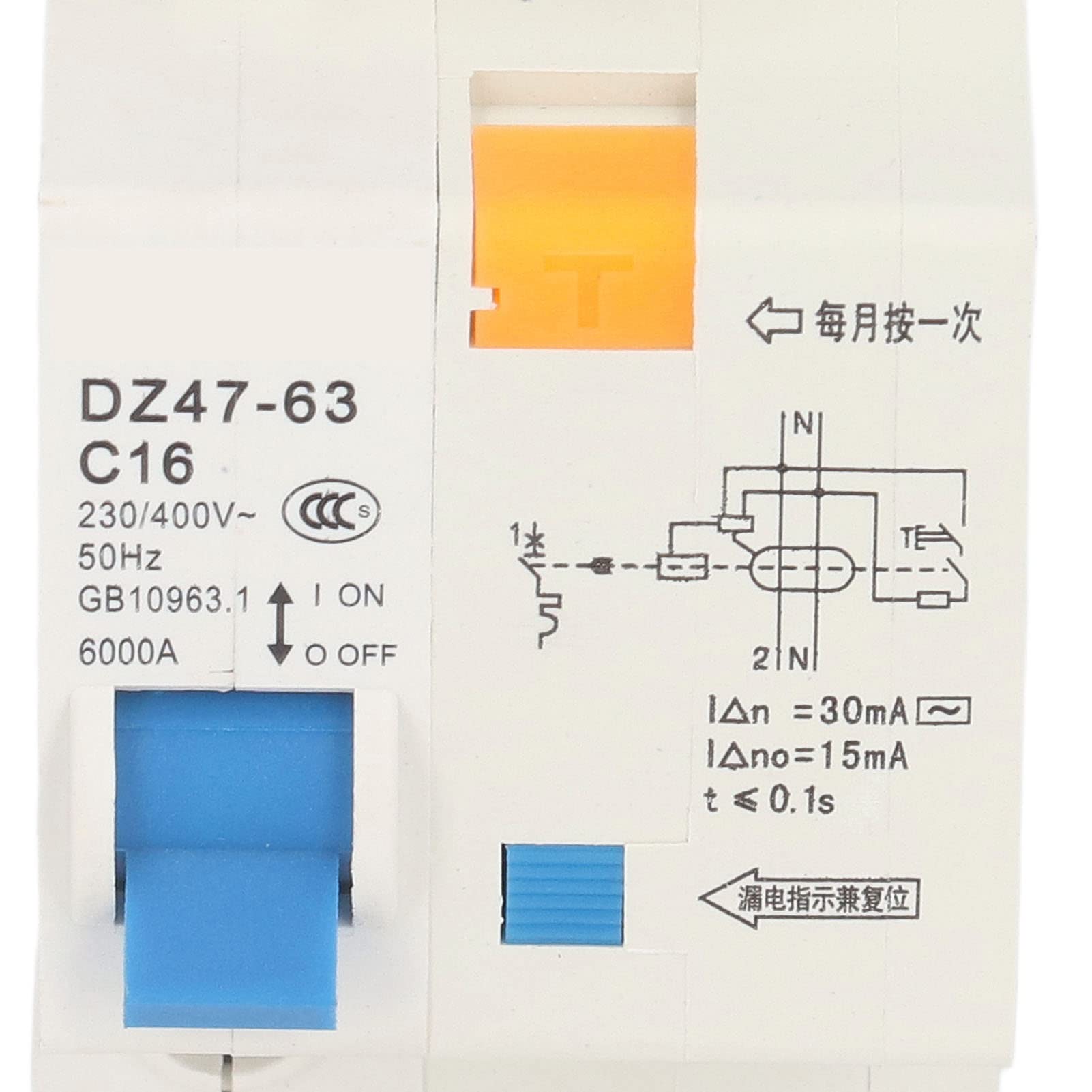 Disjoncteur Miniature Monté Sur Rail DIN, Couvercle PC, Interrupteur D