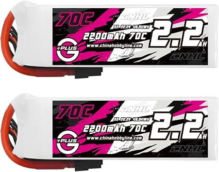 CNHL 2200mAh 6S Lipo Battery 22.2V 70C with XT60 Plug 2 Packs