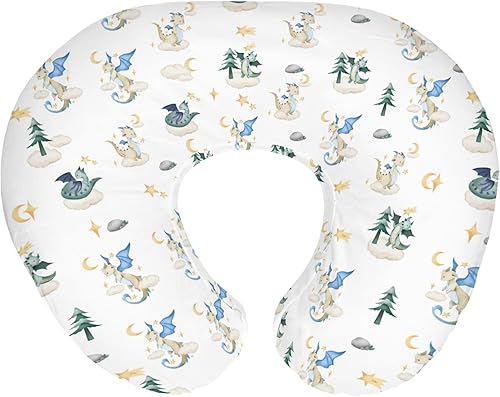 Miniatura 12 de Fundas de almohada de lactancia de dragones de acuarela para niños y niñas, diseño de alas de dragón de cuento de hadas, fundas de lactancia para