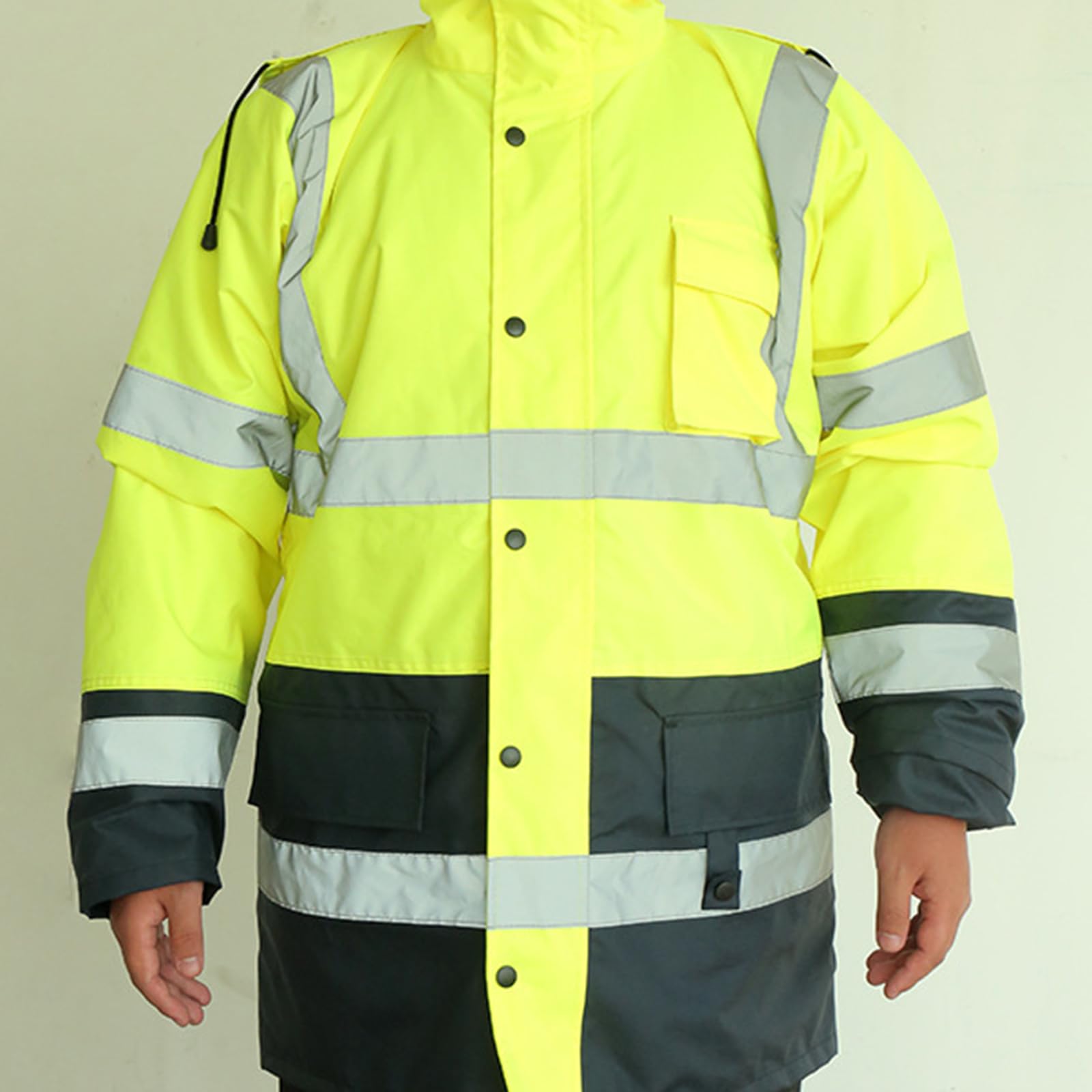 Arbeitsjacken mit ergonomischer Passform, hohe Sichtbarkeit, reflektierende, spritzwassergeschützte, isolierte Jacken für bequeme Bewegung auf der Baustelle, Arbeitsschutzkleidung