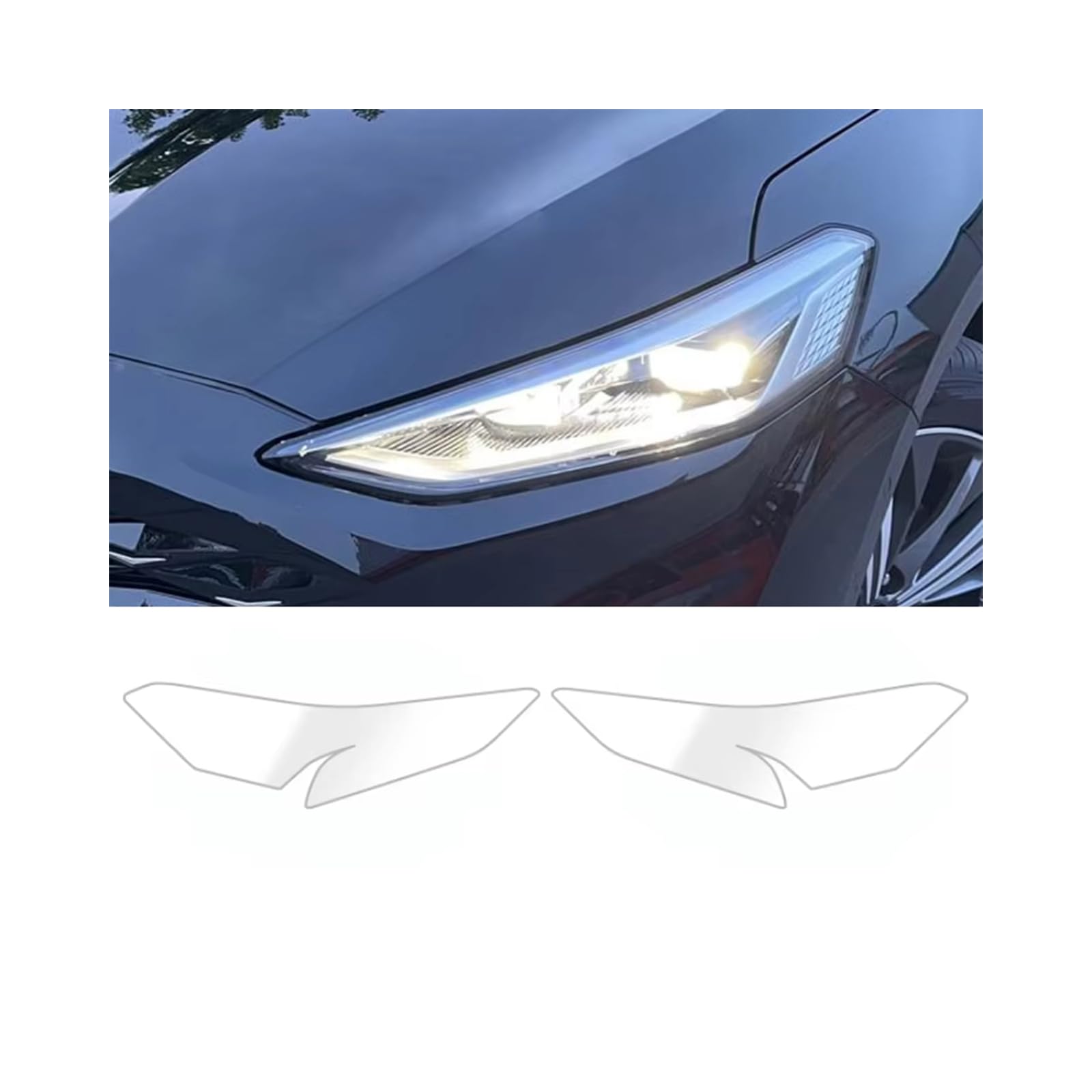 VSICTTAR Headlight Film for KIA DL3 K5 2021-2024, 1Set Transparent/Smoke Black Car Headlight TPU Protective Film