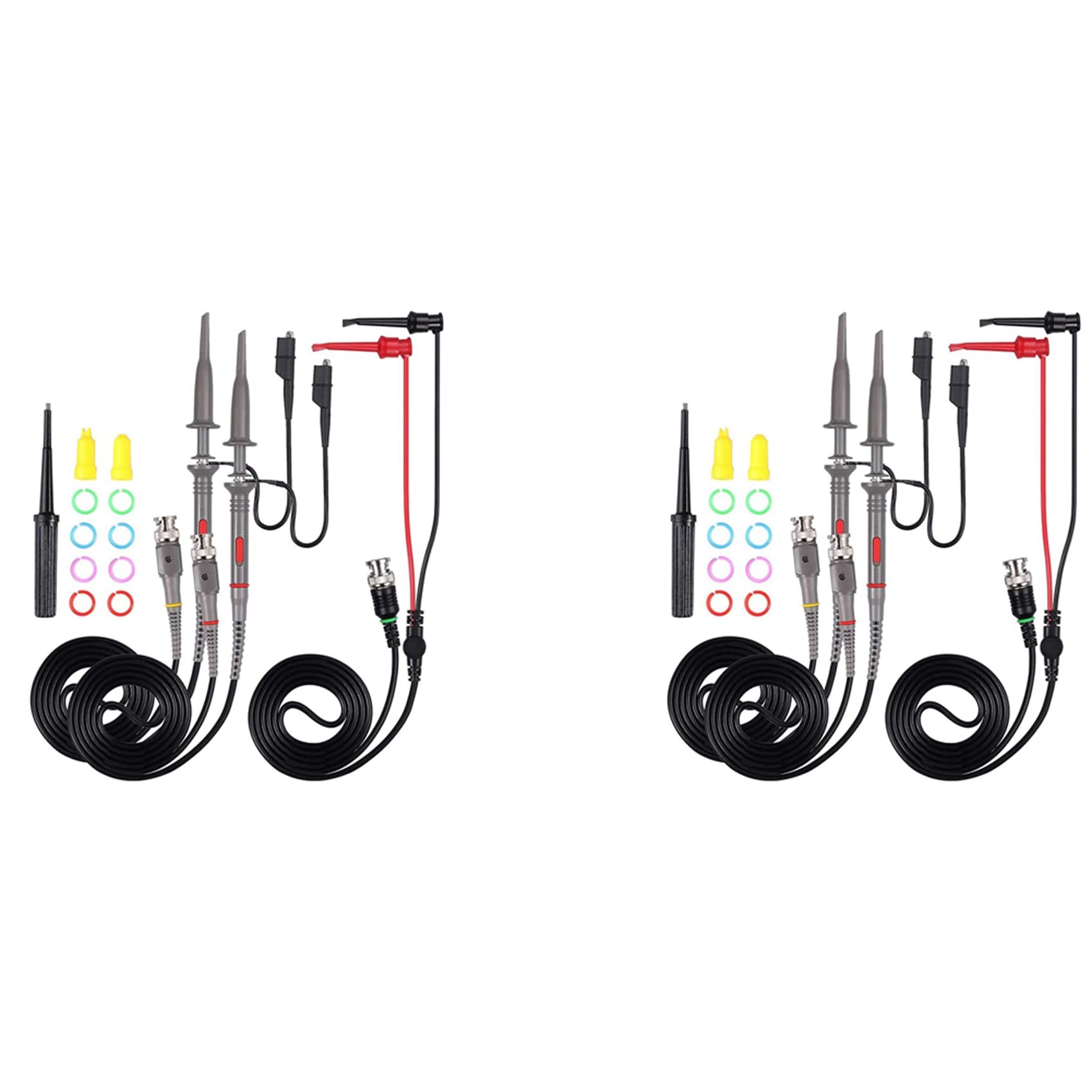 Jnchdghwa 2set P6100 100 MHz Oscilloscope Clip Probes with BNC to Test Lead Kit