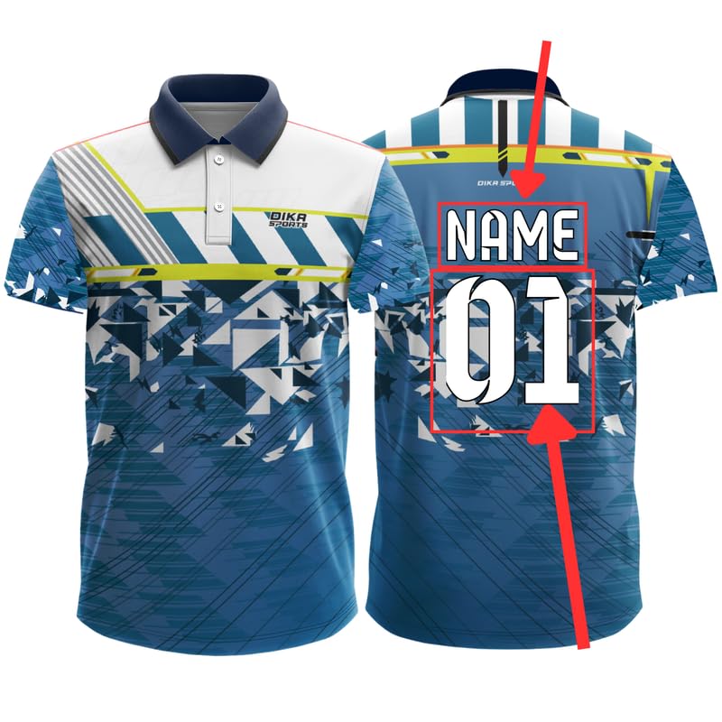 Dika Sports Custom Add Name and Number Jersey for Men Cricket t-Shirt | 2 Year to 5XL