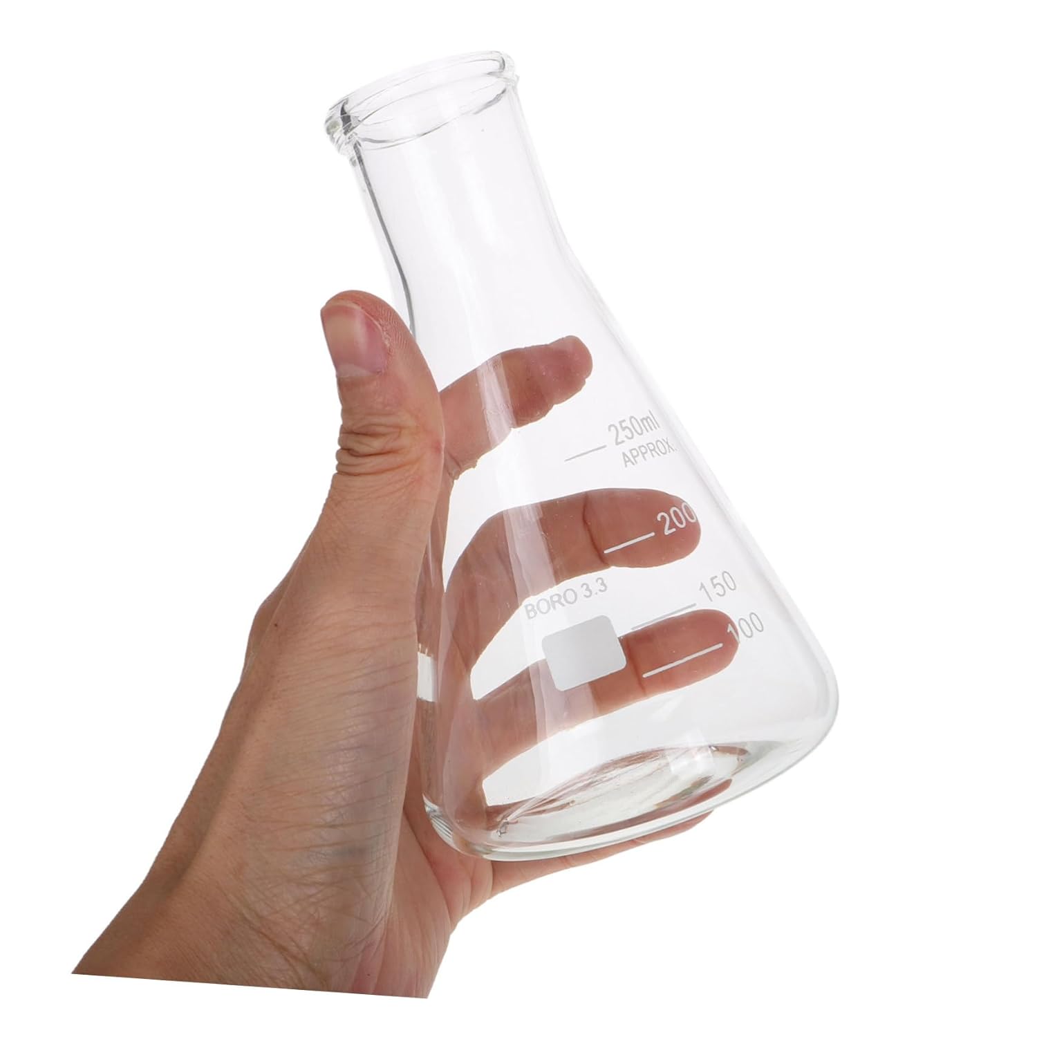 5pcs Borosilicate Glass Erlenmeyer Flask Set Temperature Resistant Narrow Mouth Beakers for Laboratory Experiments Chemical Reactions and Scientific Research