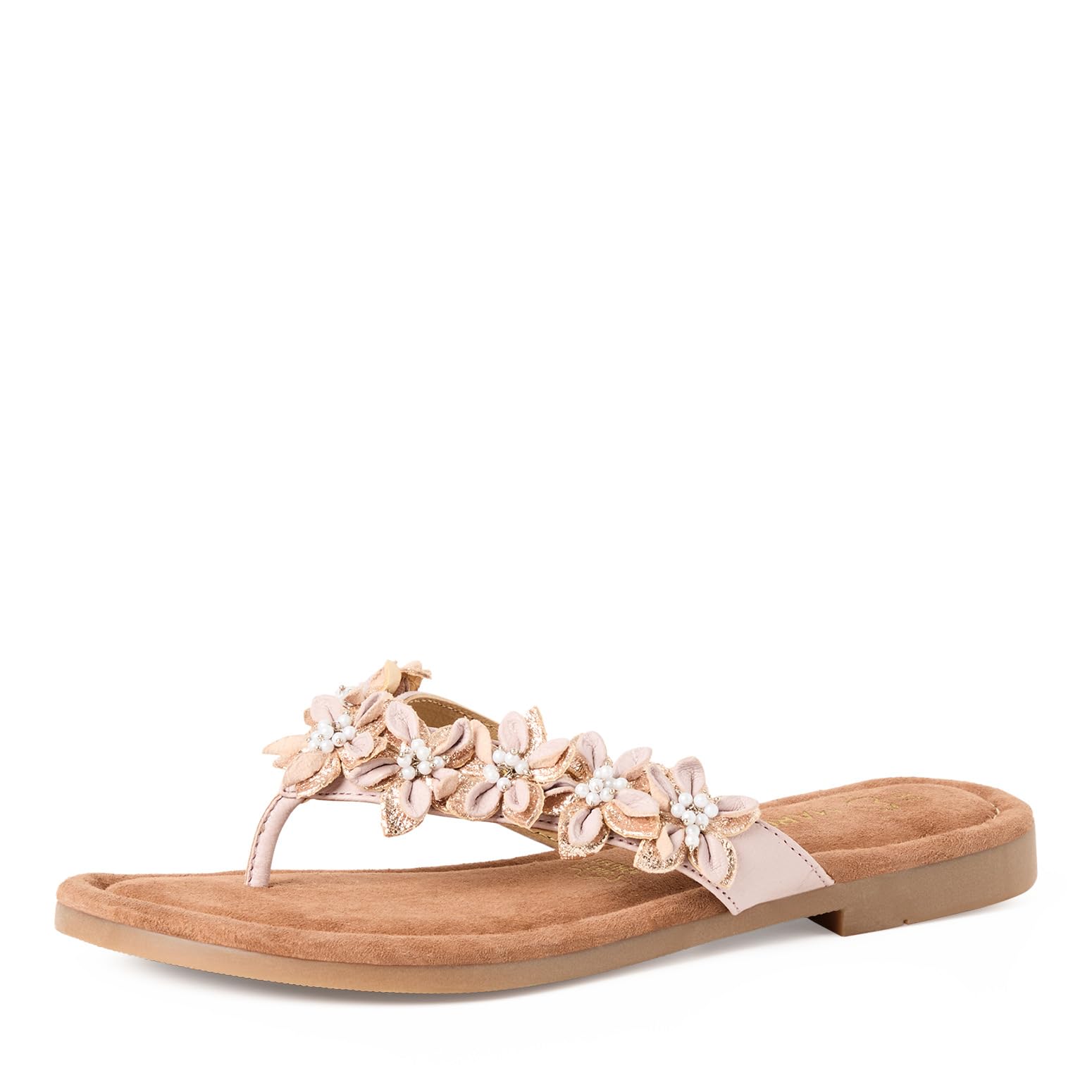 Marco Tozzi Women Sandal Soft Feel Me Footbed Leather Modern, Pink (Powder Comb), 4.5 UK