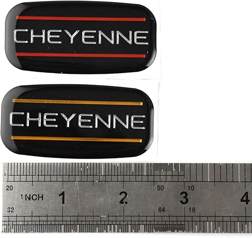 Miniatura 7 de 2 piezas de emblemas de cabina Cheyenne 3D de repuesto para pilar de techo con logotipo para Silverado Chevrolet 88-07 (cromo/dorado)
