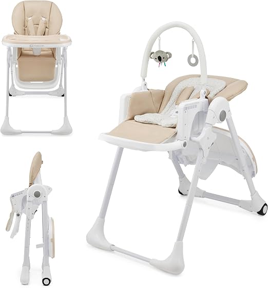kk Kinderkraft Kinderkraft TUMMIE Chaise Haute 2-en-1 Ergonomique et Pliable