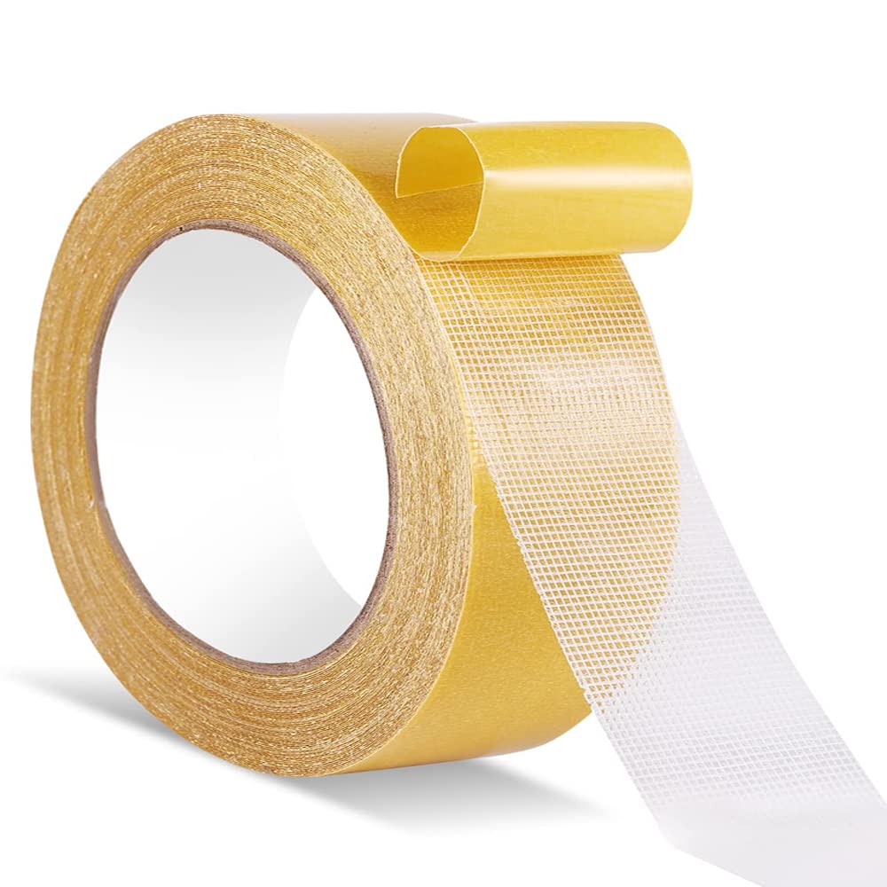 Fabric Tape Multifunctional Double Sided Tape,Clear Tape for Clothes,Double Stick Carpet Tape Heavy Duty 2in x 66FT/20m High Stickness Strong 2 Sided Tape