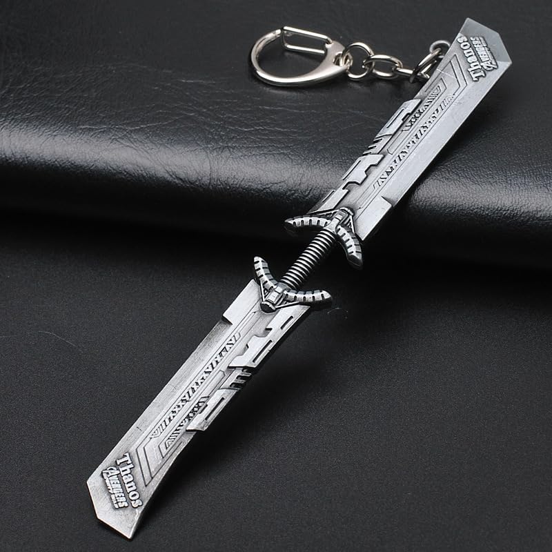 Image of Yaa Catchy Avengers Thanos hand with all Infinity Stone Gauntlet and Double-Bladed Sword KeyChain Key ring best Gift for (Thanos Lovers) Keychains