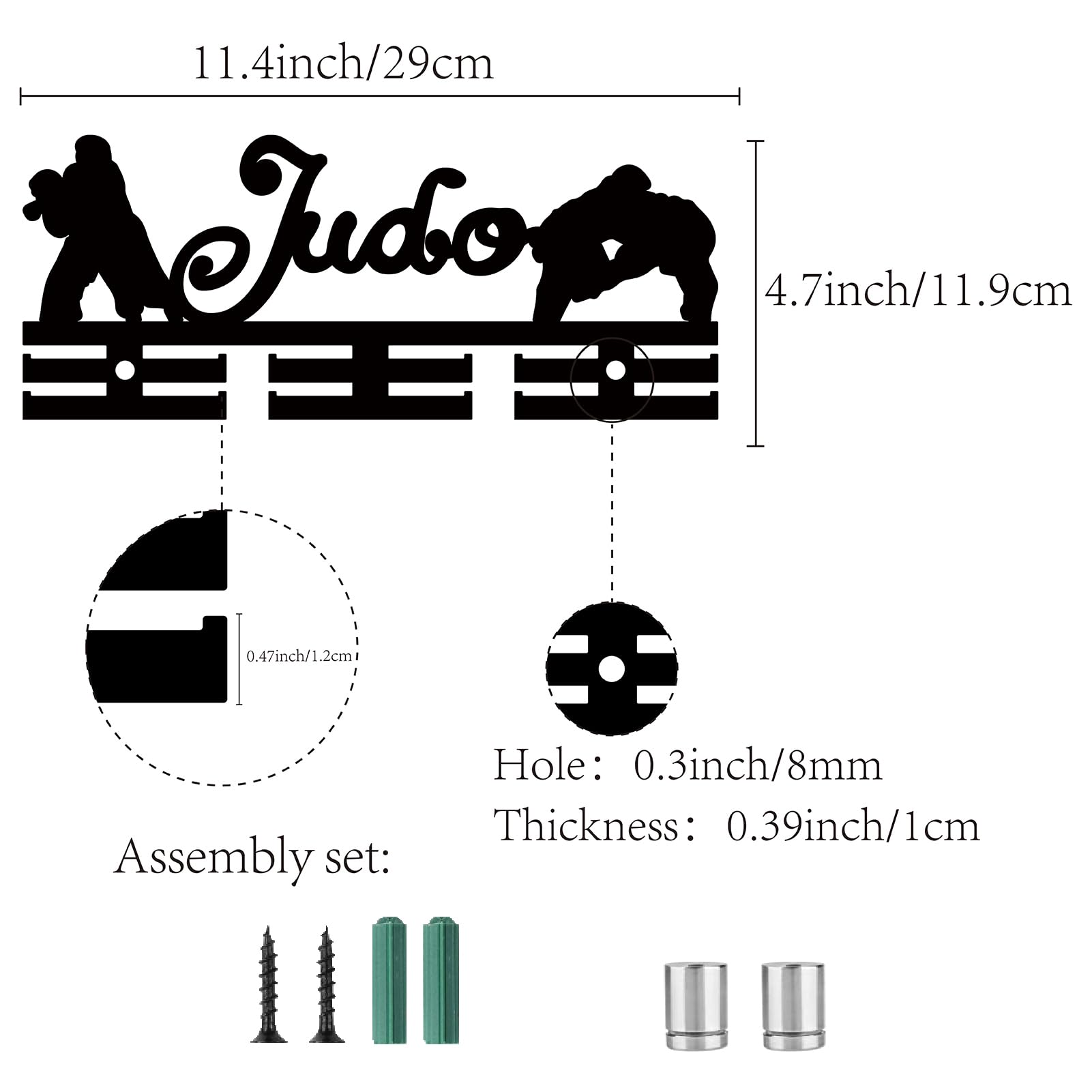 CREATCABIN - Soporte para Medallas de Judo, Colgador de Medallas Deportivas, Soporte de Acrílico para Colgar En la Pared Montado sobre 40 medallas para Atletas, Corredores, Campeones de Fútbol