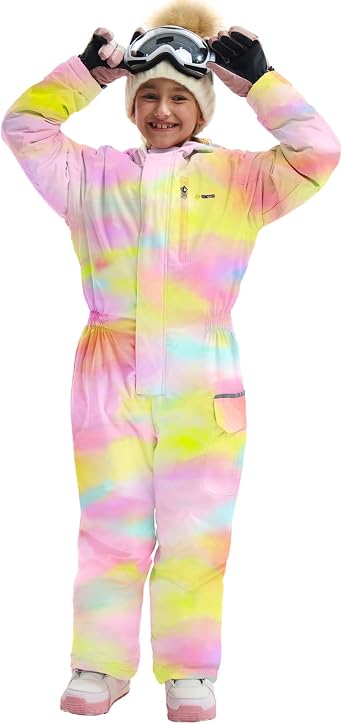 GEMYSE Kids One Pieces Ski Suits Jumpsuits Boys Girls Winter Outdoor Snowboarding Waterproof Snowsuits