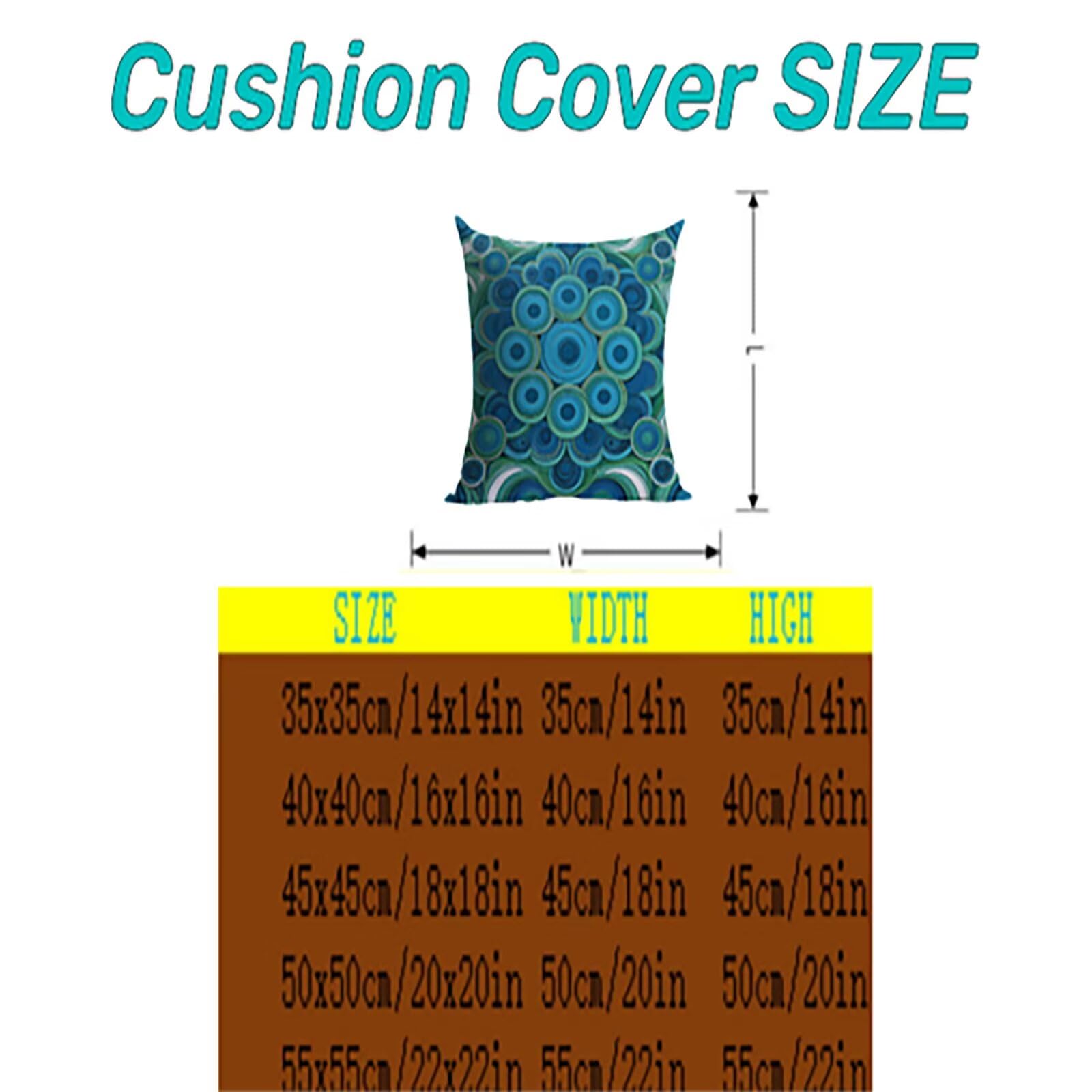 Federe Cuscini per Divano 60x60cm 4 Pack Federe Cuscino Blu-Verde THDZ1550 | Federe Cuscini Girare Stampa Fronte-Retro Cerniera Invisibile per Divano Letto Moderno Decorazioni Casa Regalo Donna