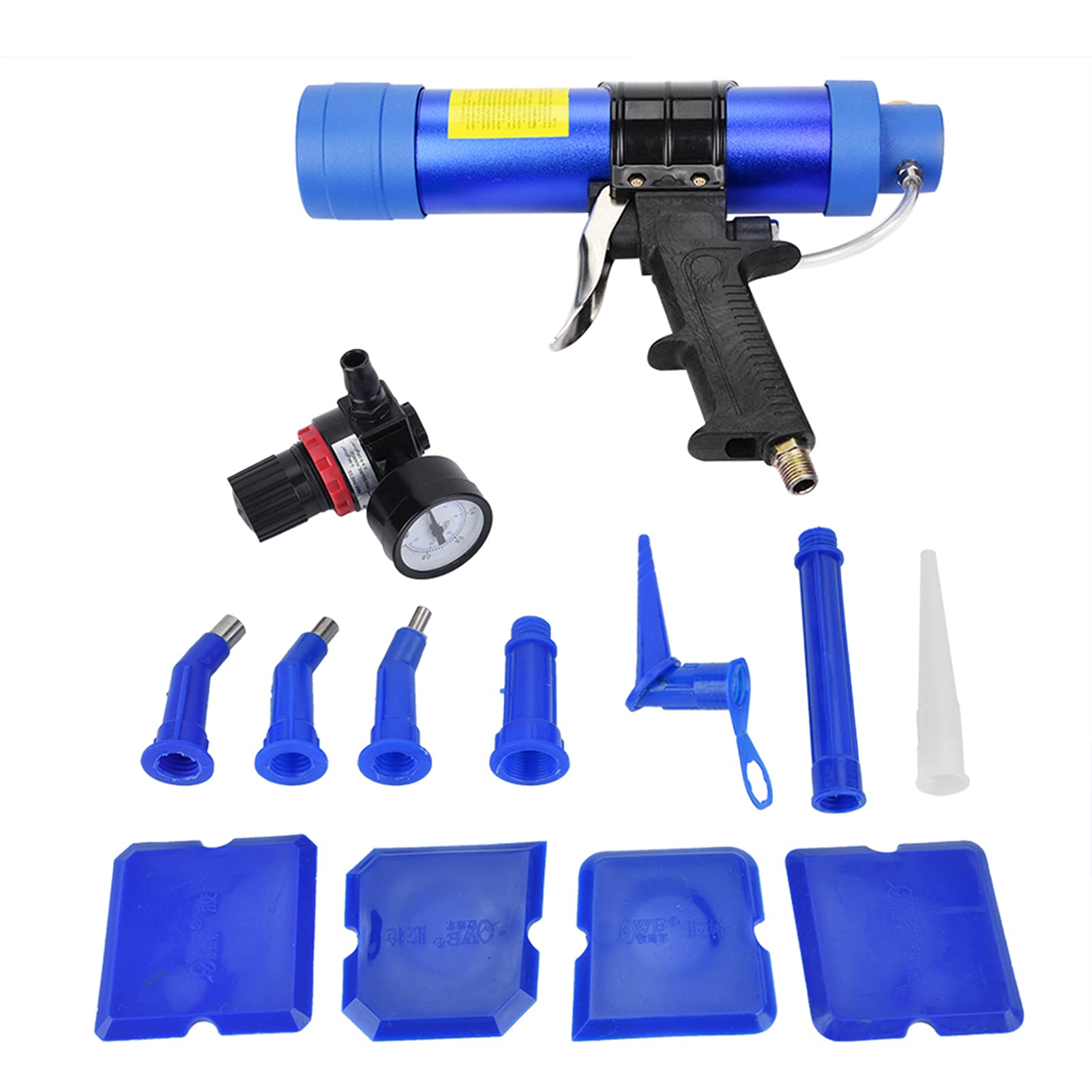 Glass Glue Gun, Adjustable Pneumatic Glass Glue Sealant Caulk Gun Cartridge Air Gun 310ML