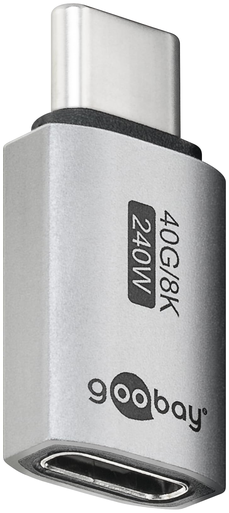 goobay USB-C Adapter 240W 40Gbit Extension 180° U Shape USB4 (Male to Male) / USB 4.0 Adapter 8K@60Hz, Backward Compatible USB 3.1, USB 2.0/74446