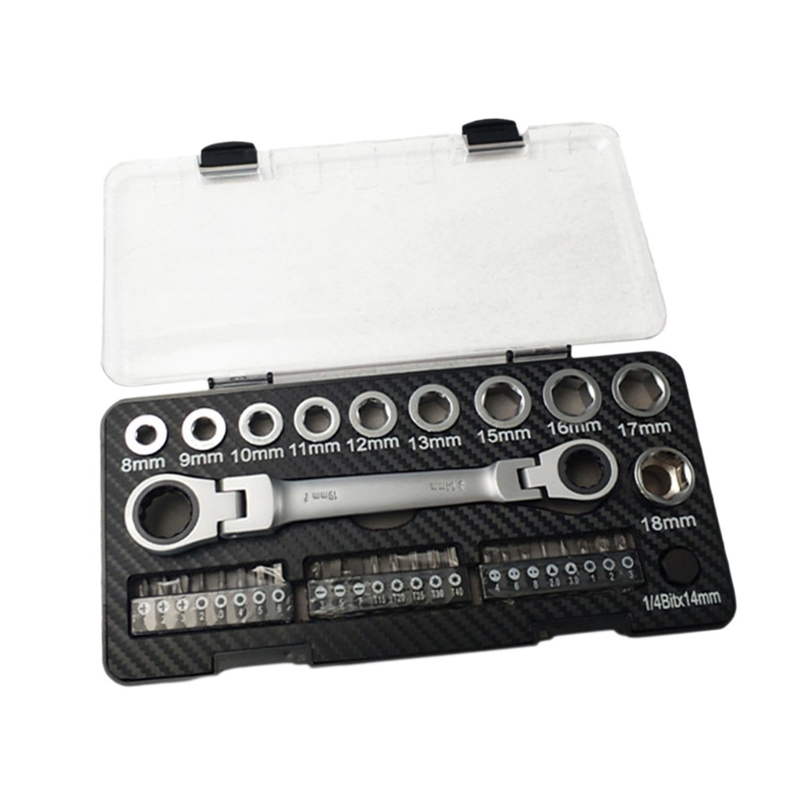 Auyxssz 36Pcs Comprehensive Ratchet Wrench Set Designed For Versatile Garage And Household Repairs 36Pcs Metric Socket Ratchet Wrench Kit 8Mm-18Mm 10Mm 36