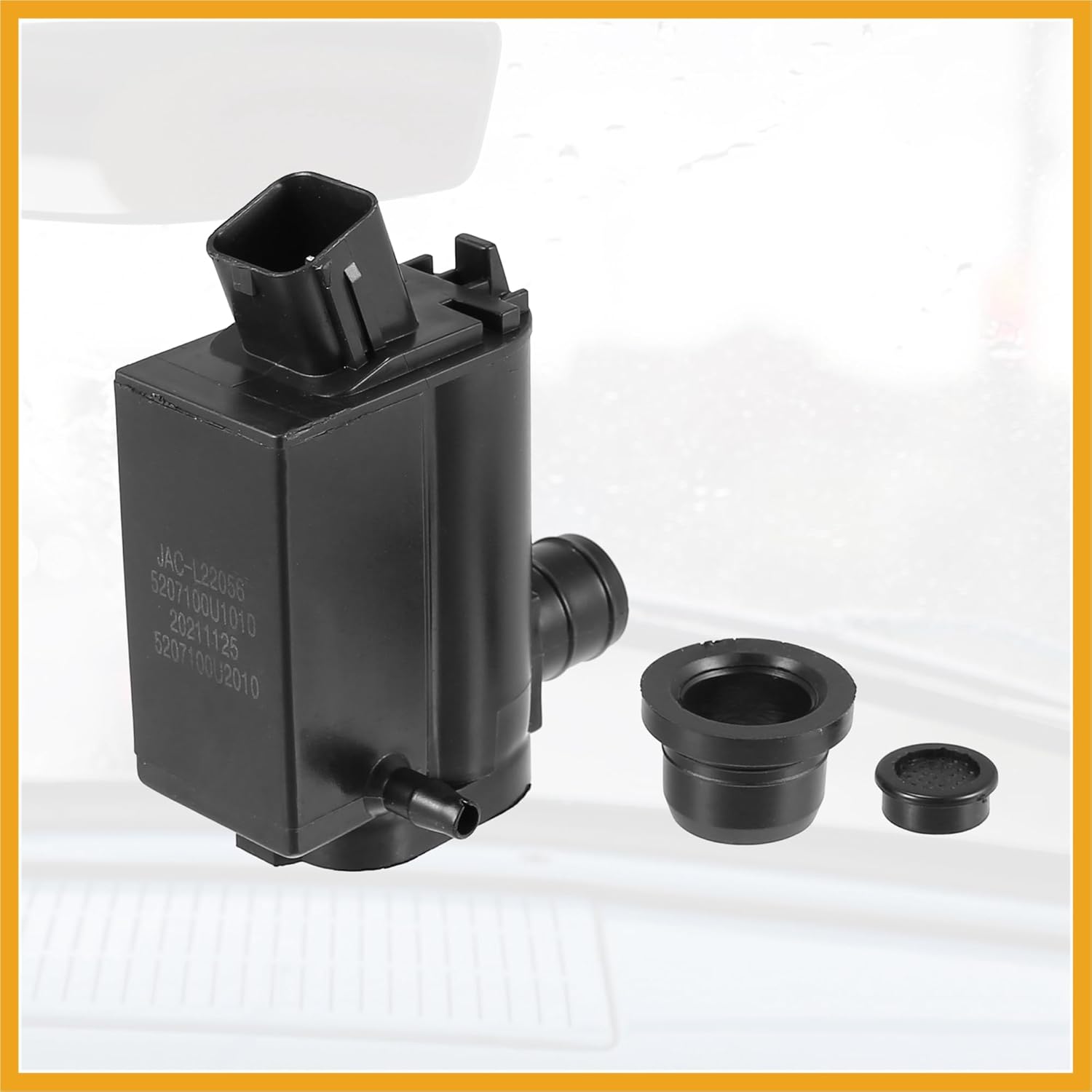 98510-1W000 Windshield Washer Motor Pump with Grommet for Car Black Replacement