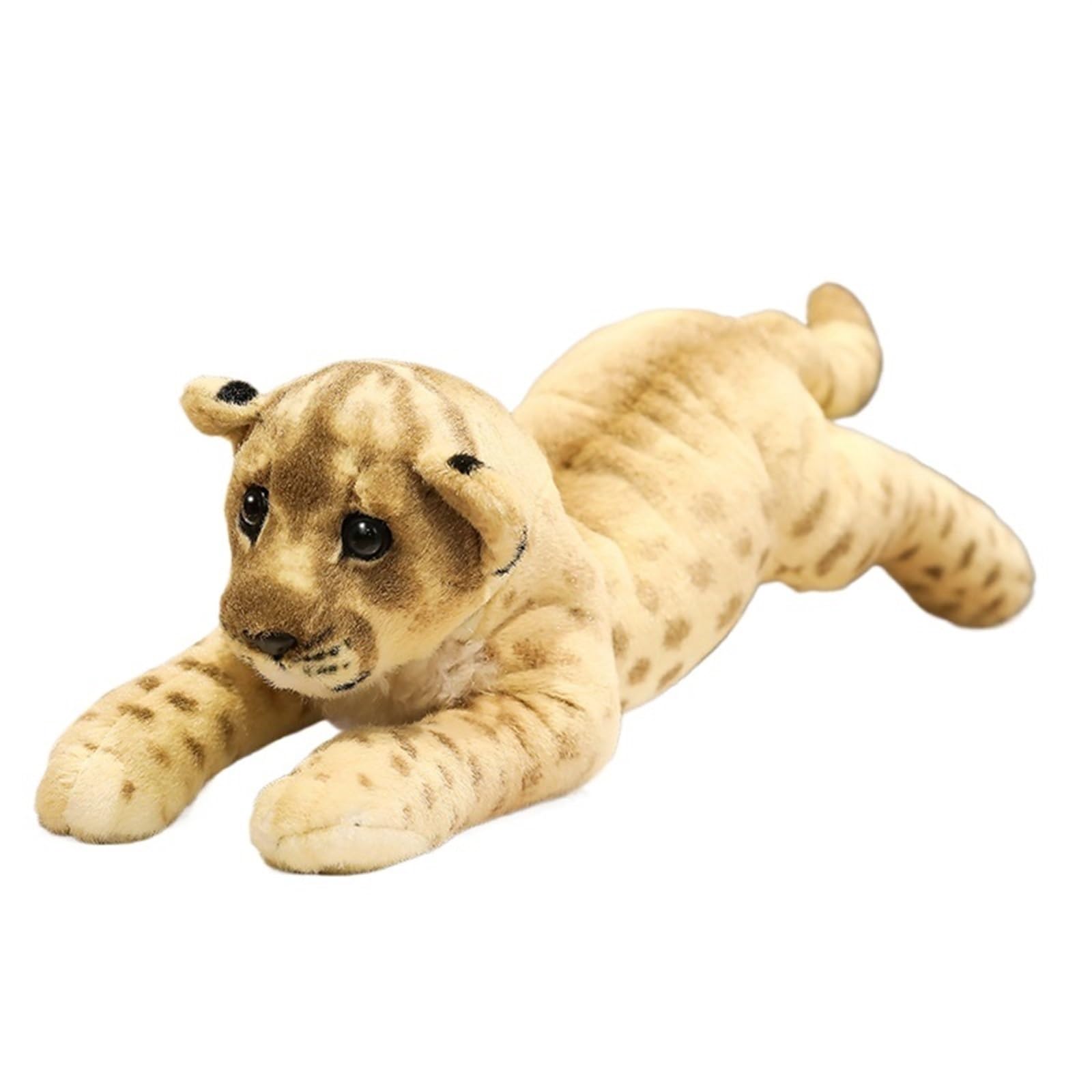 KUKUShining Realistic Leopard Plush,Cheetah Stuffed Animal Toy Pillow,Cute Giant Jaguar Plush,for Boys Girls Birthday (Lion,58cm/22.8in)
