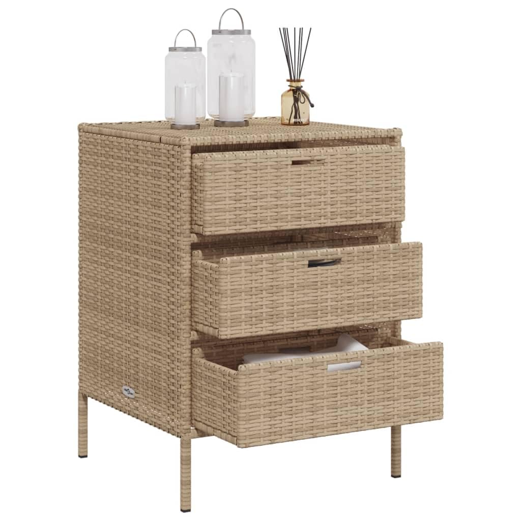 ZEYUAN Armario de almacenaje de jardín ratán PE Beige 55x59x80 cm, Armario Exterior Escobero, Mueble Exterior Almacenaje, Armario Exterior Jardin, Muebles Jardin Exterior - 365554