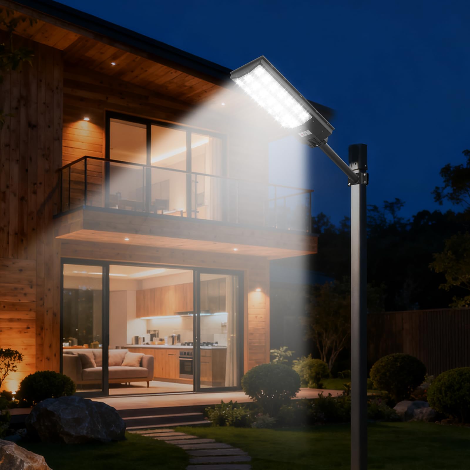 VEVOR Lampioni Solari da Esterno 8000 W 450000 LM, Faretto per Parcheggio Commerciale da Esterno, Lampada di Sicurezza a LED con Sensore di Movimento, Illuminazione Esterna per Vialetti Cortili