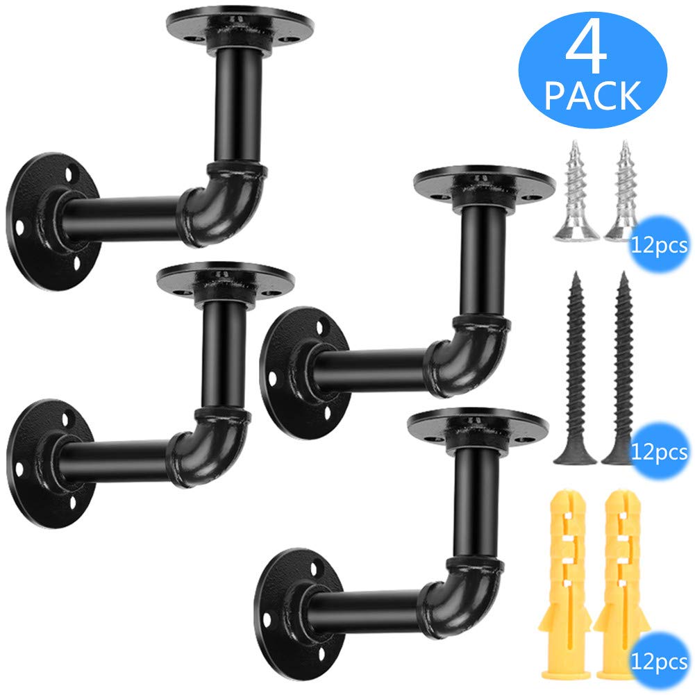 Buy Pipe Shelving Brackets Normei Industrial Iron Pipe Brackets Rustic