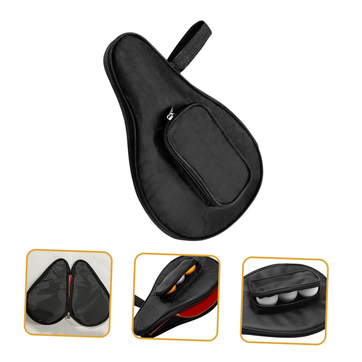 TOYANDONA 2 Custodia per Racchette Pong Organizzatrice Oxford per Racchette e Palline Design Forma Zucca per Sportivi e Appassionati Tennis Tavolo