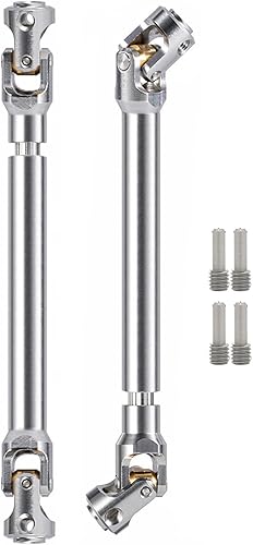 AMOGOT 2 ejes de transmisión RC de acero inoxidable de 2.953-3.819 in para 110 Axial SCX10 TRX4 SCX10II 90046 Wraith D90 TF2 Redcat Gen7 GEN8 RC