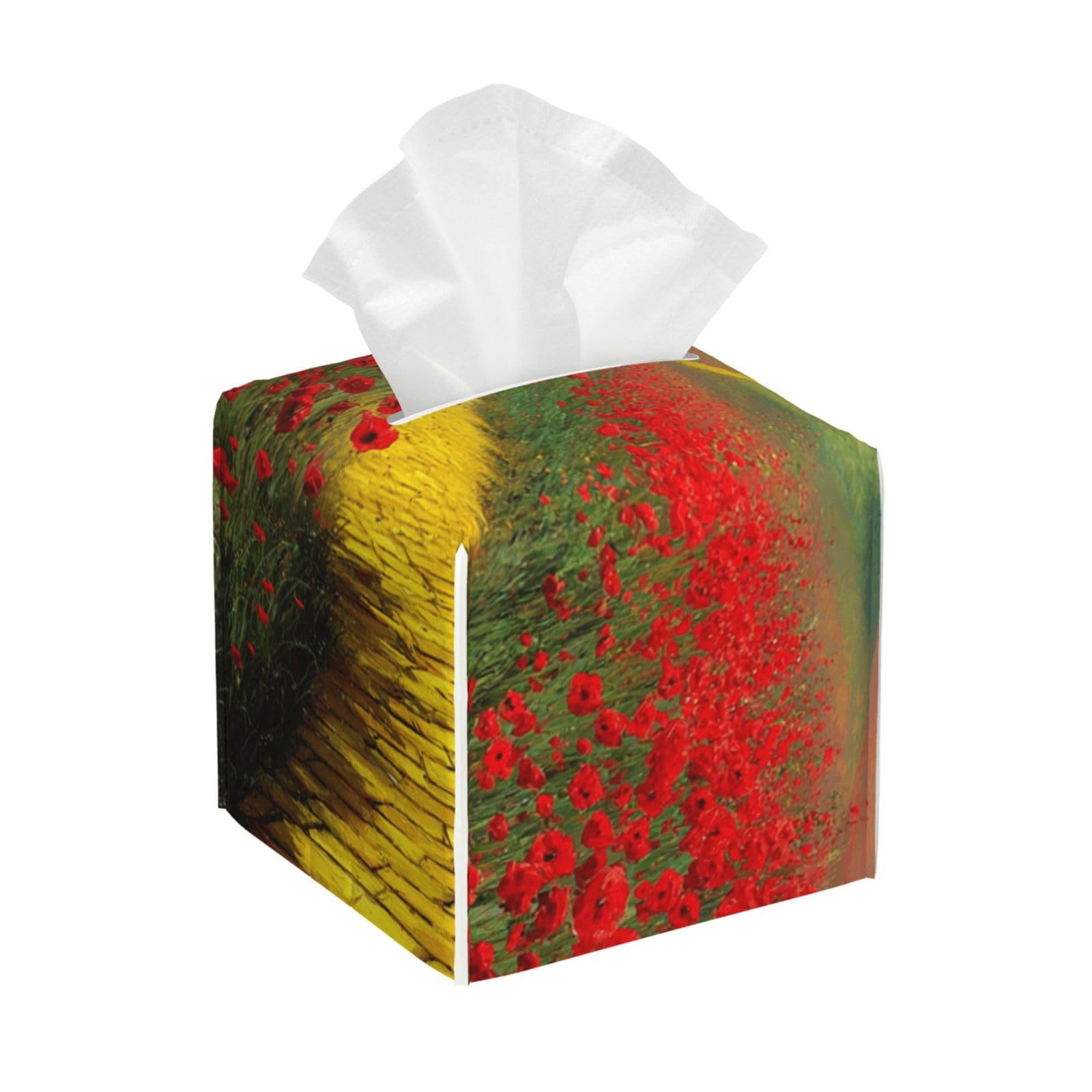 Poppies Field Yellow Brick Road Tissue Box Cover Square Cube Boxes