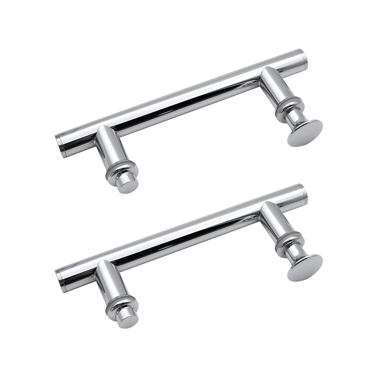 KEABATH 2 Pack 145mm Hole to Hole Stainless Steel Shower Glass Door Handle with Plastic knob Shower Round Door Handle Pull Handle Replacement for Shower Enclosure Shower Room Cabin