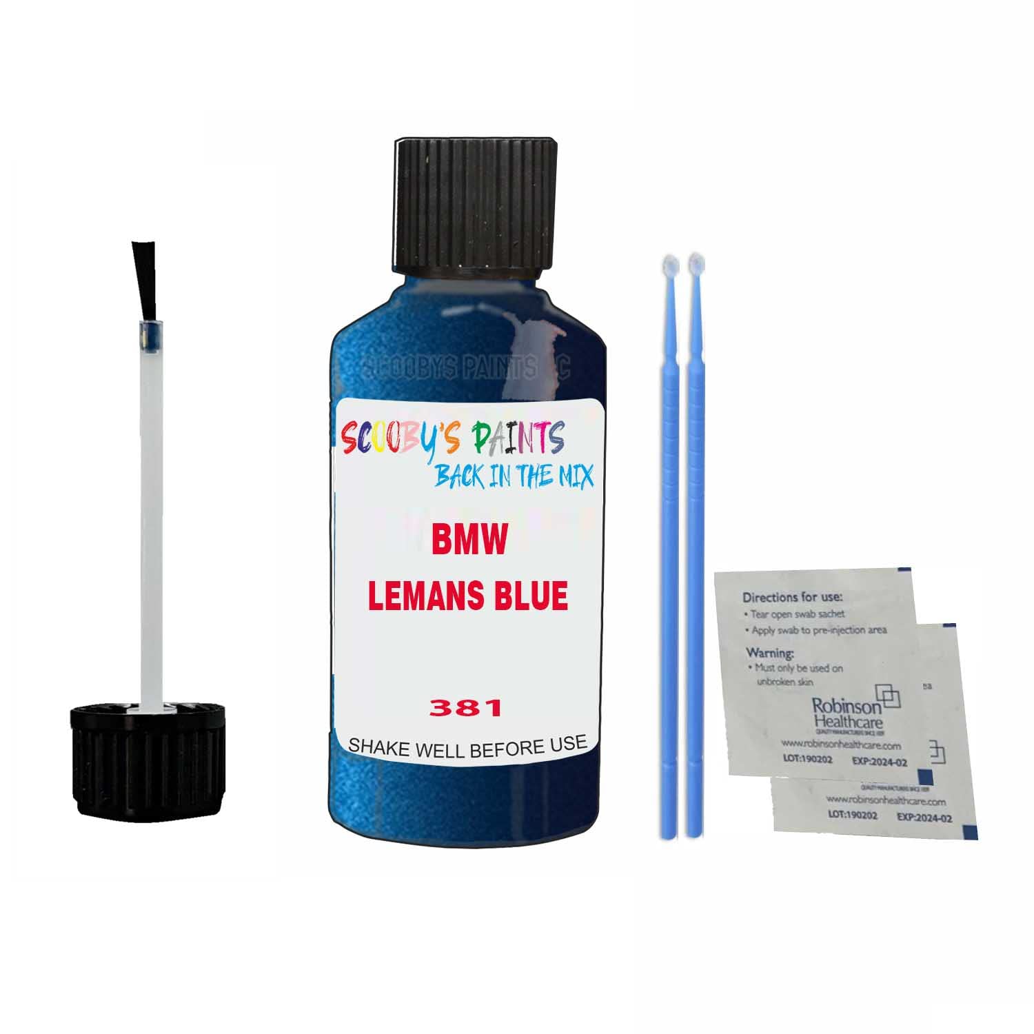 Scoobys Paints Back In The Mix Lemans Blue Touch Up Paint For Bmw 3 Series 381 2000-2021 30Ml Bottle Brush Scratch Stone Chip Repair Pen