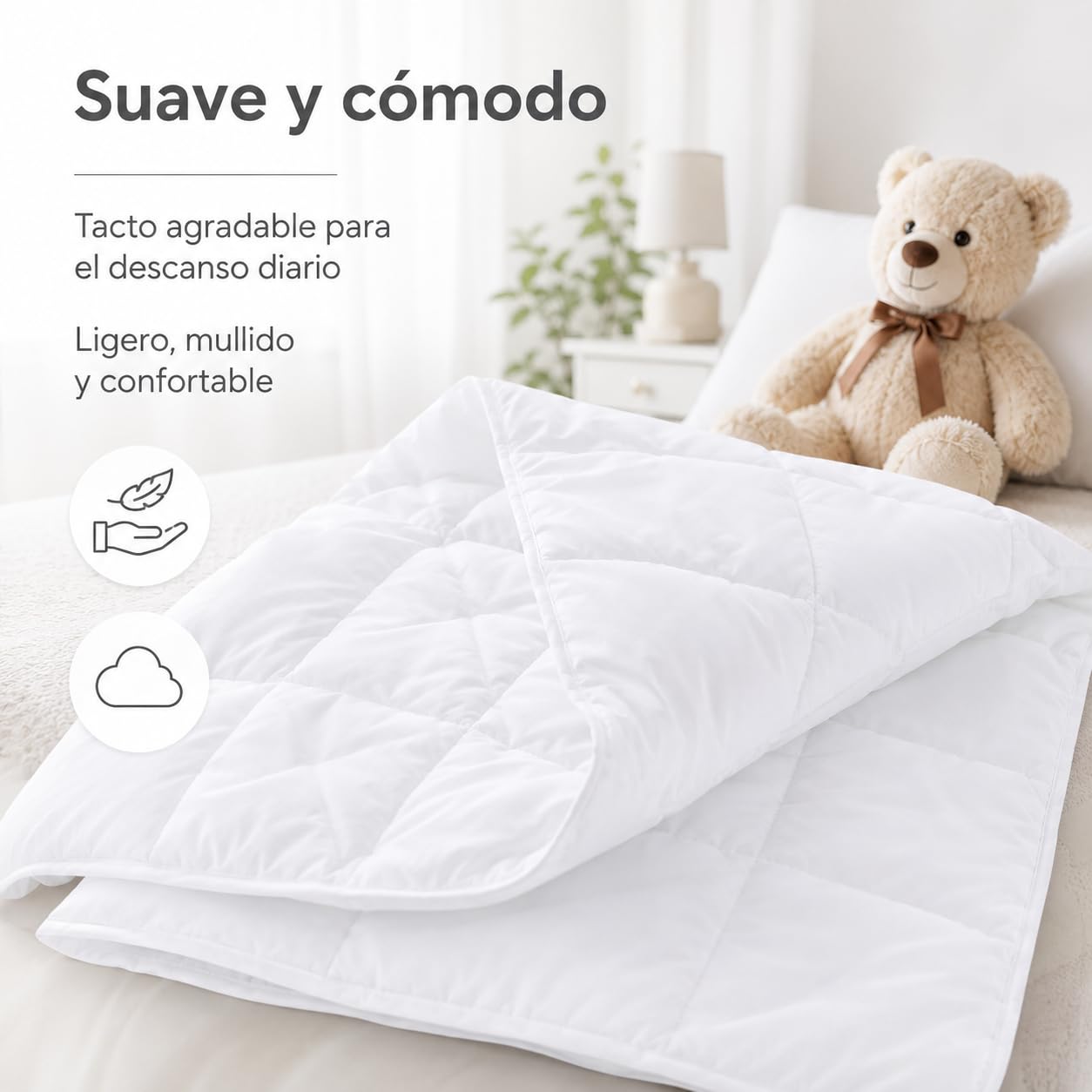 various Relleno Nórdico Cuna Bebé 100 x 135 cm | 300 g, fibra hueca siliconada, suave y transpirable,entretiempo, tacto suave