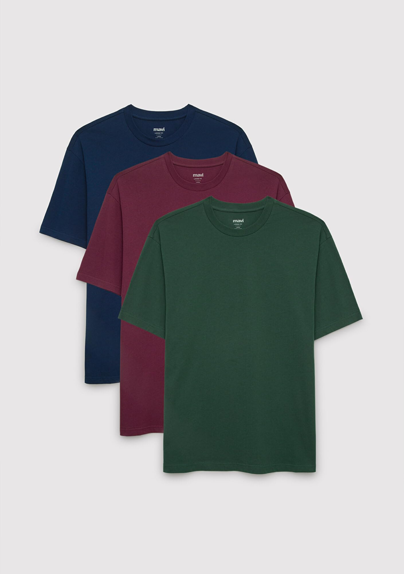 3lü Erkek Basic Tişört Loose Fit/Bol Rahat Kesim 0612315-70325