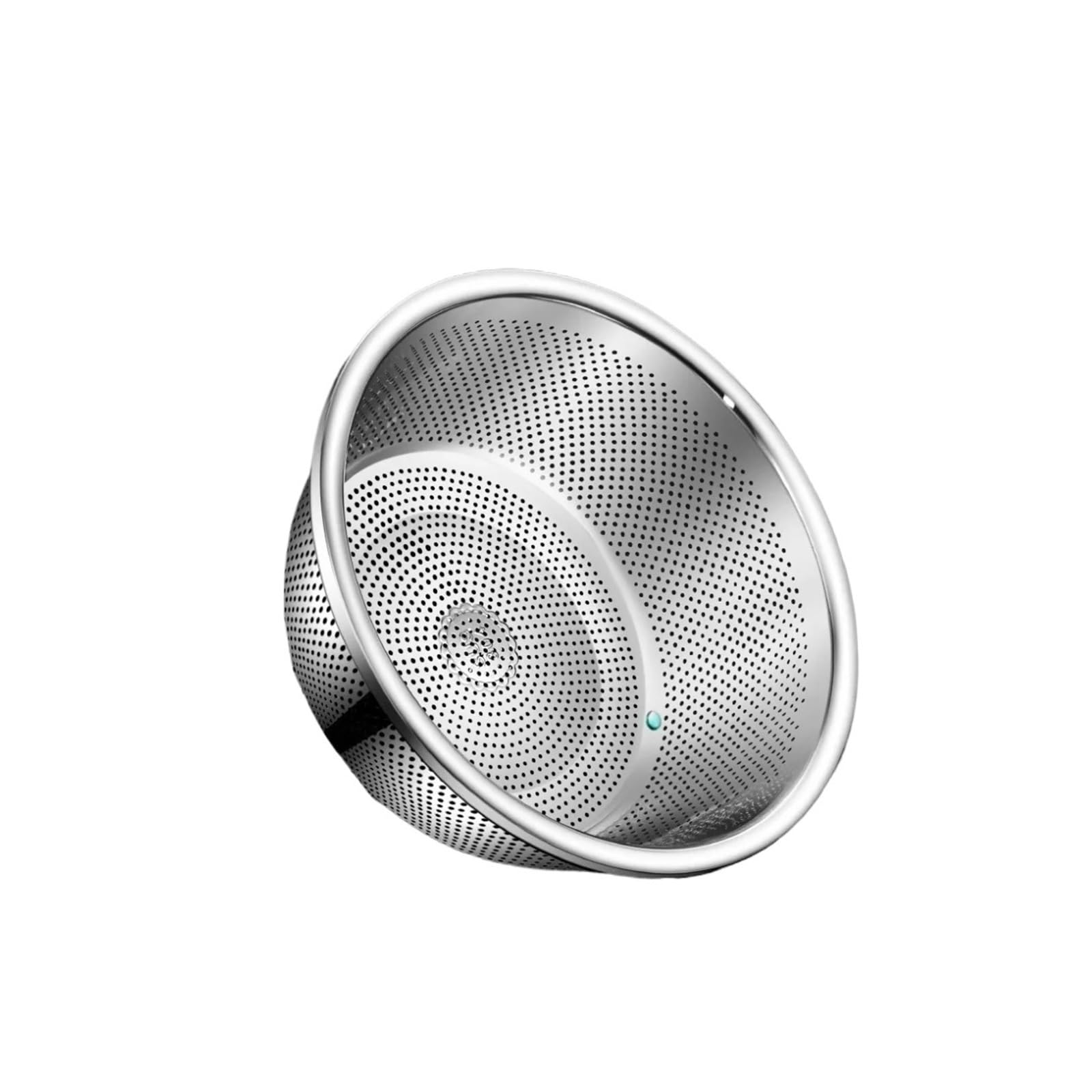 Washing Up Bowl Stainless Steel Round Rice Cleaning Sieve Fruit Vegetable Washing Basin Strainer Filter Kitchen Utensils for Kitchen(A6-28cm)