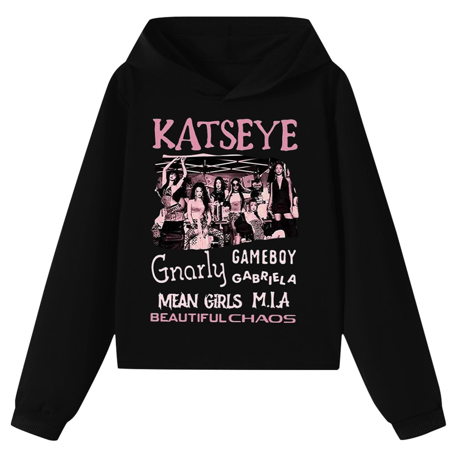 KATSEYE - Felpa con cappuccio a maniche lunghe da ragazza, con grafica per bambini, alla moda, felpa con cappuccio per bambini
