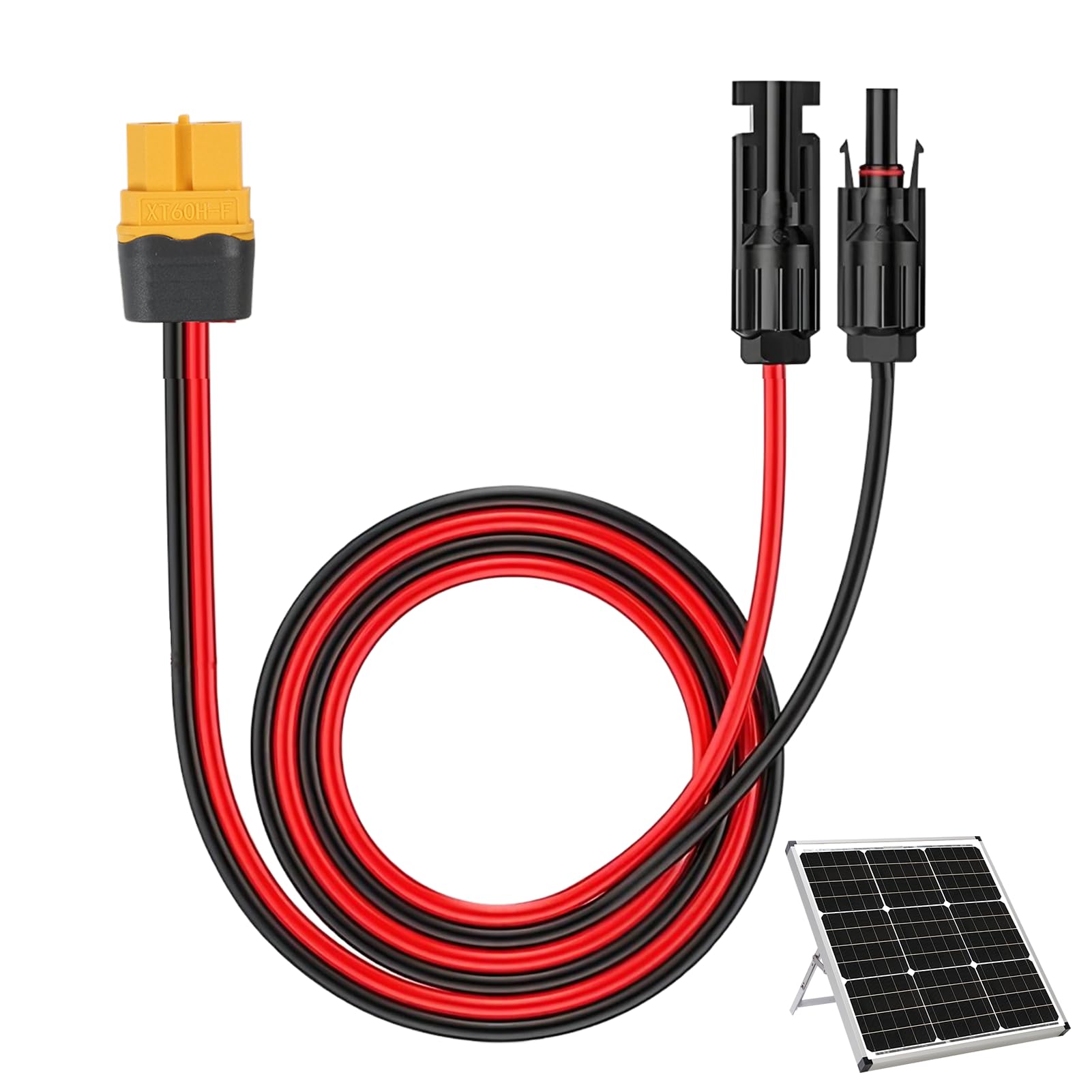 Solarladekabel Solarstecker auf XT60i Adapter Stecker, Solarpanel Adapter Kabel,solar verlängerungskabel,xt60i auf mc4,Solarkabel für EF DELTA 2 und River Solargenerator Tragbare Powerstation (1M)
