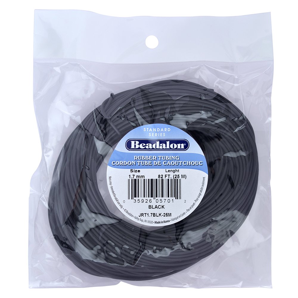 Accesorio para fabricación de abalorios Beadalon JRT1.7BLK-25M duradero y flexible de 25 metros