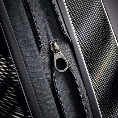 Image of American Tourister Moonlight Hardside Expandable Luggage with Spinner Wheels, Iridescent Black, Carry-On 21-Inch