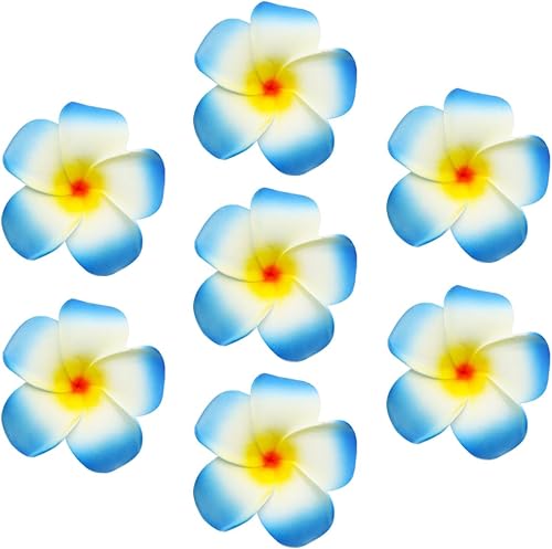 Ewanda store 100 pétalos artificiales de plumeria rubra hawaiana de espuma de Frangipani de 2.4 pulgadas de diámetro, para decoración de bodas y