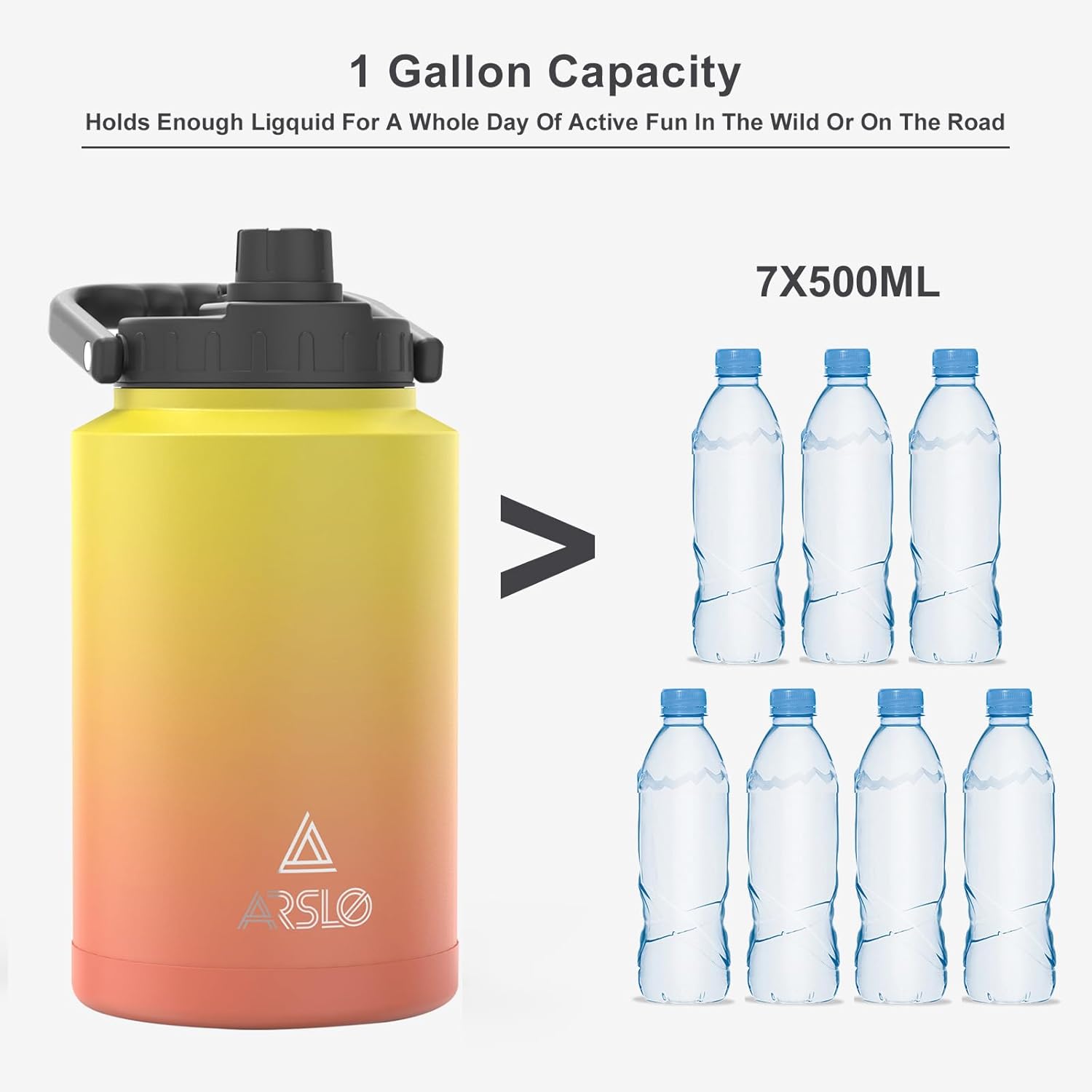 1 Gallon large Insulated Water Jug With Handle, One Gallon Insulated Water Bottle, 128oz Stainless Steel Water Jug, Big Thermos for Gym,Hiking,Camping&Travel - Image 3